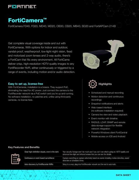 forticamera datasheet|forticamera software.